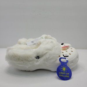 Crocs Mammoth Light Up Charm Clogs Women's White US Size 11 NWT